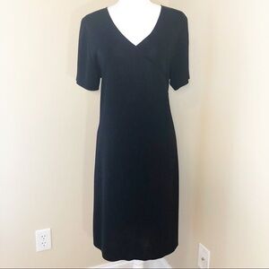 Misook Classic Black Sheath Knit Maxi Dress - SP